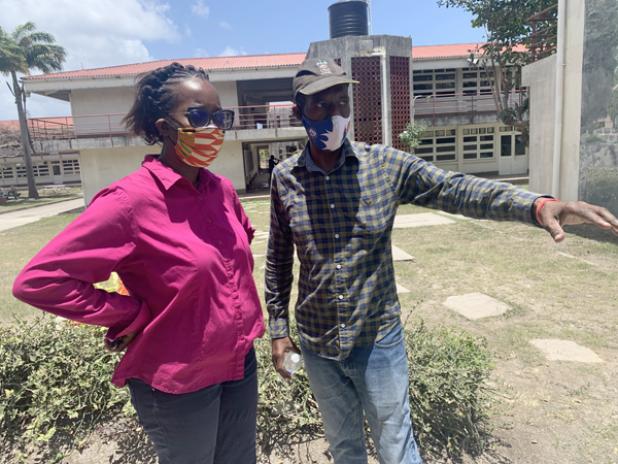 Qc S Pta Tackles Ashfall On The Compound Barbados Advocate