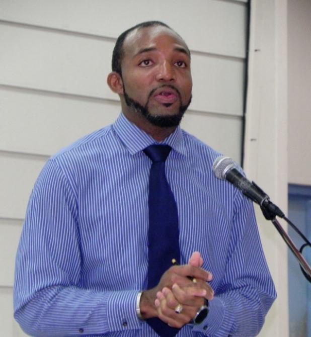Chair of the Wellness Committee, Dr. Damian Cohall, as he spoke about the activities planned for Health Week 2016, at the UWI Cave Hill Campus.