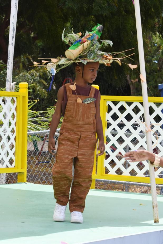 Aeden Bruce was sure to wear an outfit which complemented his bonnet. Dressed as the tree trunk, Aeden displayed nature in his bonnet and show why we need to protect it.