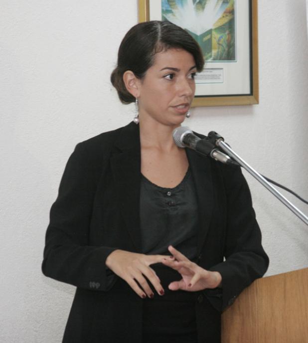 Miriam Alvarado, PhD Candidate CDRC/calHR, University of Cambridge, in her Evaluation of the Sugar Sweetened Beverage (SSB) tax in Barbados.Some of those in attendance at the lecture.