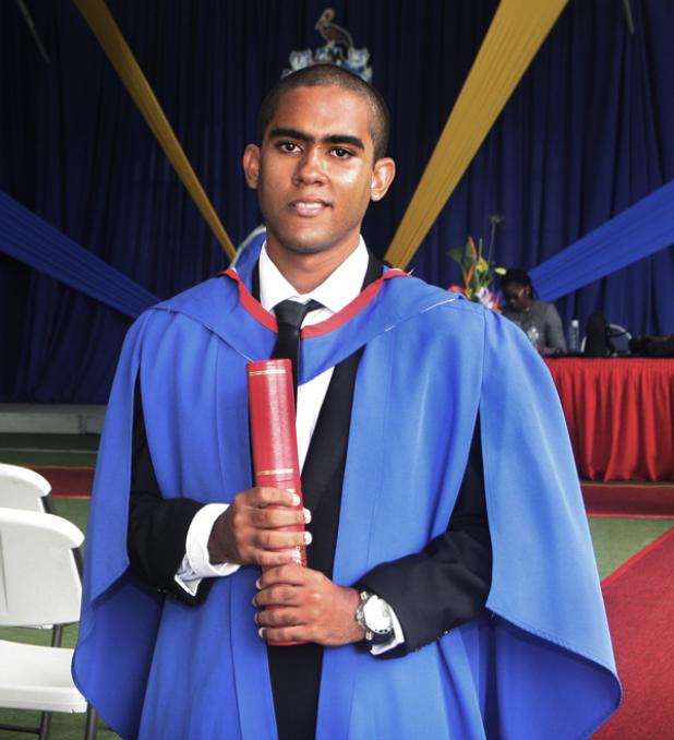 Chad Christopher Jordan graduating with a Bachelor of Arts degree, First Class Honours.