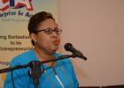 Chief Executive Officer of  the SBA, Lynette Holder, as she addressed the Youth Forum yesterday.