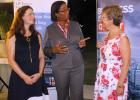 British High Commissioner Her Excellency Janet Douglas has a chat with Minister in the Ministry of Foreign Trade and Regional Director, Caribbean, of the Department of International Trade Laura Ferguson at the networking event held at BenMar on Wednesday night.