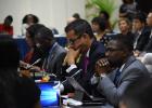 A section of CARICOM Foreign Ministers gathered for the 20th Meeting of the Council for Foreign and Community Relations. INSET: Secretary-general of the Caribbean Community (CARICOM), Ambassador Irwin Larocque.